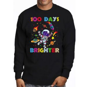 100 Days Brighter 100th Day of School Astronaut Space Longsleeve Tee 3