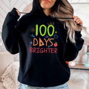 100 Days Brighter Happy 100 Days Of School Teachers Kids Hoodie 1 5