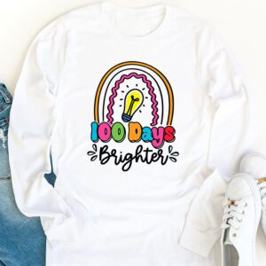 100 Days Brighter Happy 100 Days Of School Teachers Kids Longsleeve Tee 1 1