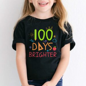 100 Days Brighter Happy 100 Days Of School Teachers Kids T Shirt 2 25