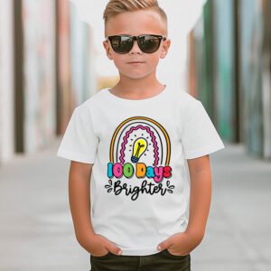 100 Days Brighter Happy 100 Days Of School Teachers Kids T Shirt 3 24