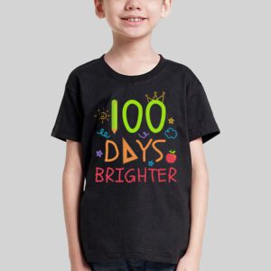 100 Days Brighter Happy 100 Days Of School Teachers Kids T Shirt 3 25