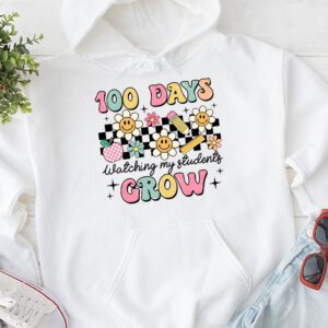 100 Days Growing Boho Flowers Teacher 100th Day of School Hoodie 1 4