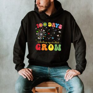 100 Days Growing Boho Flowers Teacher 100th Day of School Hoodie 2 2