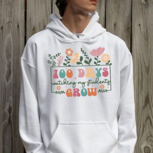 100 Days Growing Boho Flowers Teacher 100th Day of School Hoodie 2