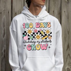 100 Days Growing Boho Flowers Teacher 100th Day of School Hoodie 2 4