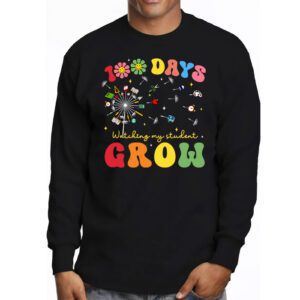 100 Days Growing Boho Flowers Teacher 100th Day of School Longsleeve Tee 3 2