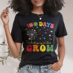 100 Days Growing Boho Flowers Teacher 100th Day of School T Shirt 1 2