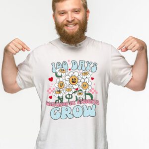 100 Days Growing Boho Flowers Teacher 100th Day of School T Shirt 2 3