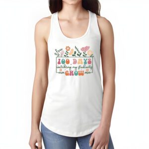 100 Days Growing Boho Flowers Teacher 100th Day of School Tank Top 1