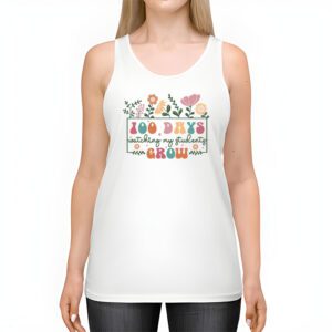 100 Days Growing Boho Flowers Teacher 100th Day of School Tank Top 2