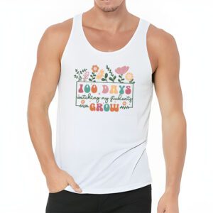 100 Days Growing Boho Flowers Teacher 100th Day of School Tank Top 3