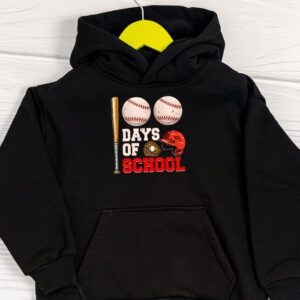 100 Days Of School Baseball 100th Day Kids Boys Hoodie 1