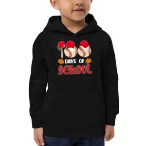 100 Days Of School Baseball 100th Day Kids Boys Hoodie 2 1