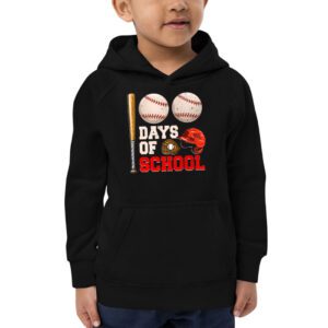 100 Days Of School Baseball 100th Day Kids Boys Hoodie 2