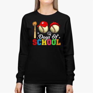 100 Days Of School Baseball 100th Day Kids Boys Longsleeve Tee 2 3