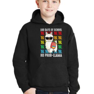 100 Days Of School No Prob llama Llama Teacher And Student Hoodie 2 1