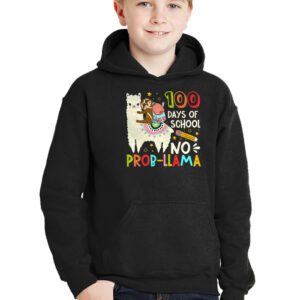 100 Days Of School No Prob llama Llama Teacher And Student Hoodie 2