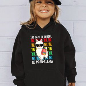 100 Days Of School No Prob llama Llama Teacher And Student Hoodie 3 1