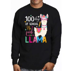 100 Days Of School No Prob llama Llama Teacher And Student Longsleeve Tee 3 2