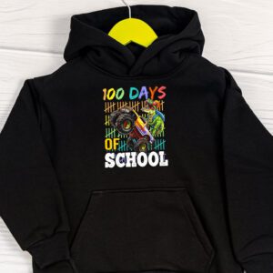 100 Days Of School Trex 100 Days Smarter 100th Day of School Hoodie 1 2