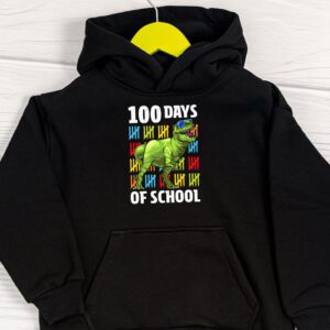 100 Days Of School Trex 100 Days Smarter 100th Day of School Hoodie 1 3