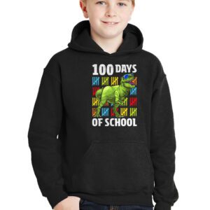 100 Days Of School Trex 100 Days Smarter 100th Day of School Hoodie 3 3