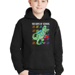 100 Days Of School Trex 100 Days Smarter 100th Day of School Hoodie 3