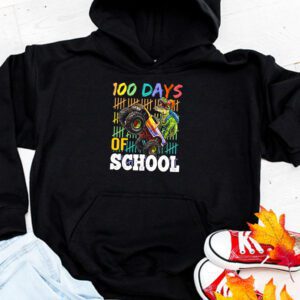 100 Days Of School Trex 100 Days Smarter 100th Day of School Hoodie