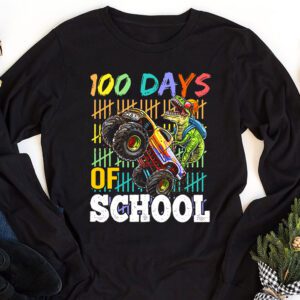 100 Days Of School Trex 100 Days Smarter 100th Day of School Longsleeve Tee 1 2