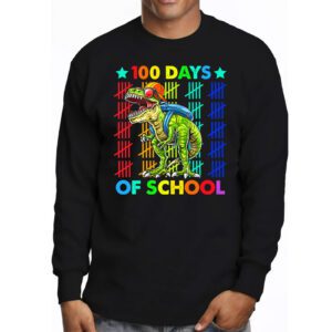 100 Days Of School Trex 100 Days Smarter 100th Day of School Longsleeve Tee 2 1