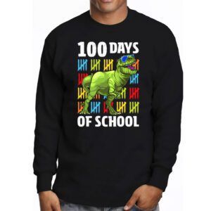 100 Days Of School Trex 100 Days Smarter 100th Day of School Longsleeve Tee 2 3