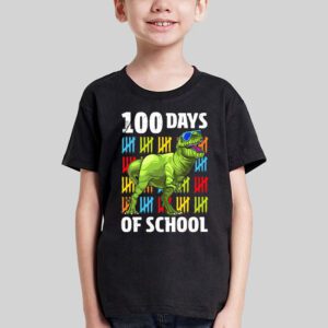 100 Days Of School Trex 100 Days Smarter 100th Day of School T Shirt 1 3
