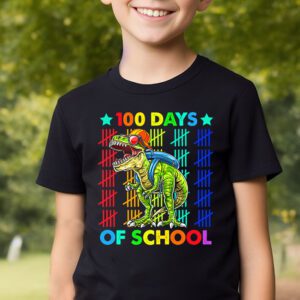 100 Days Of School Trex 100 Days Smarter 100th Day of School T Shirt 2 1