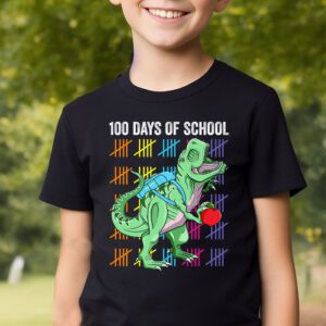 100 Days Of School Trex 100 Days Smarter 100th Day of School T Shirt 2