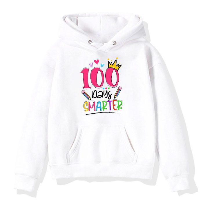 100-Days-Smarter-100th-Day-Of-School-Toddlers-Girls-Hoodie-1 100 Days Smarter 100th Day Of School Toddlers Girls Hoodie 1
