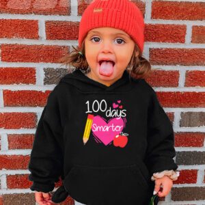 100 Days Smarter 100th Day Of School Toddlers Girls Hoodie 3 2