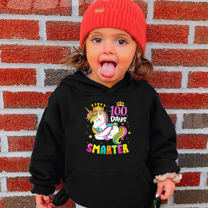 100-Days-Smarter-100th-Day-Of-School-Toddlers-Girls-Hoodie-3 100 Days Smarter 100th Day Of School Toddlers Girls Hoodie 3 3