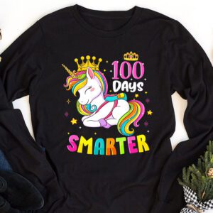100 Days Smarter 100th Day Of School Toddlers Girls Longsleeve Tee 1 100 Days Smarter 100th Day Of School Toddlers Girls Longsleeve Tee 1 3