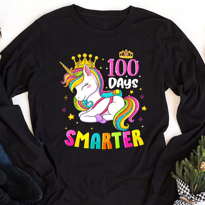 100-Days-Smarter-100th-Day-Of-School-Toddlers-Girls-Longsleeve-Tee-1 100 Days Smarter 100th Day Of School Toddlers Girls Longsleeve Tee 1 3