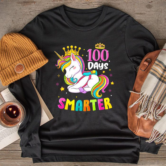 100-Days-Smarter-100th-Day-Of-School-Toddlers-Girls-Longsleeve-Tee-2 100 Days Smarter 100th Day Of School Toddlers Girls Longsleeve Tee 2 3