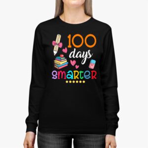 100 Days Smarter 100th Day Of School Toddlers Girls Longsleeve Tee 3 100 Days Smarter 100th Day Of School Toddlers Girls Longsleeve Tee 3 1