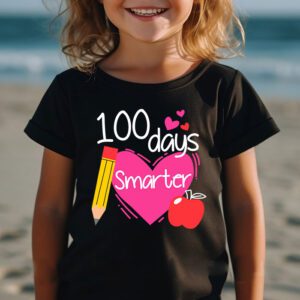 100 Days Smarter 100th Day Of School Toddlers Girls T Shirt 2 2