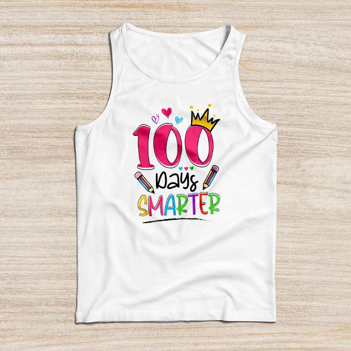 100-Days-Smarter-100th-Day-Of-School-Toddlers-Girls-Tank-Top 100 Days Smarter 100th Day Of School Toddlers Girls Tank Top