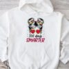 100 Days Smarter Girls Messy Bun Hair 100th Day Of School Hoodie