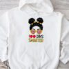 100 Days Smarter Girls Messy Bun Hair 100th Day Of School Hoodie