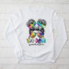 100 Days Smarter Girls Messy Bun Hair 100th Day Of School Longsleeve Tee