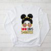 100 Days Smarter Girls Messy Bun Hair 100th Day Of School Longsleeve Tee