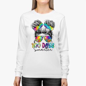 100 Days Smarter Girls Messy Bun Hair 100th Day Of School Longsleeve Tee 2 100 Days Smarter Girls Messy Bun Hair 100th Day Of School Longsleeve Tee 2 7