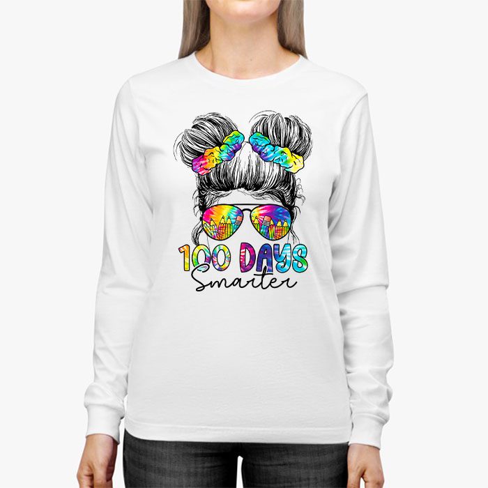 100-Days-Smarter-Girls-Messy-Bun-Hair-100th-Day-Of-School-Longsleeve-Tee-2 100 Days Smarter Girls Messy Bun Hair 100th Day Of School Longsleeve Tee 2 7